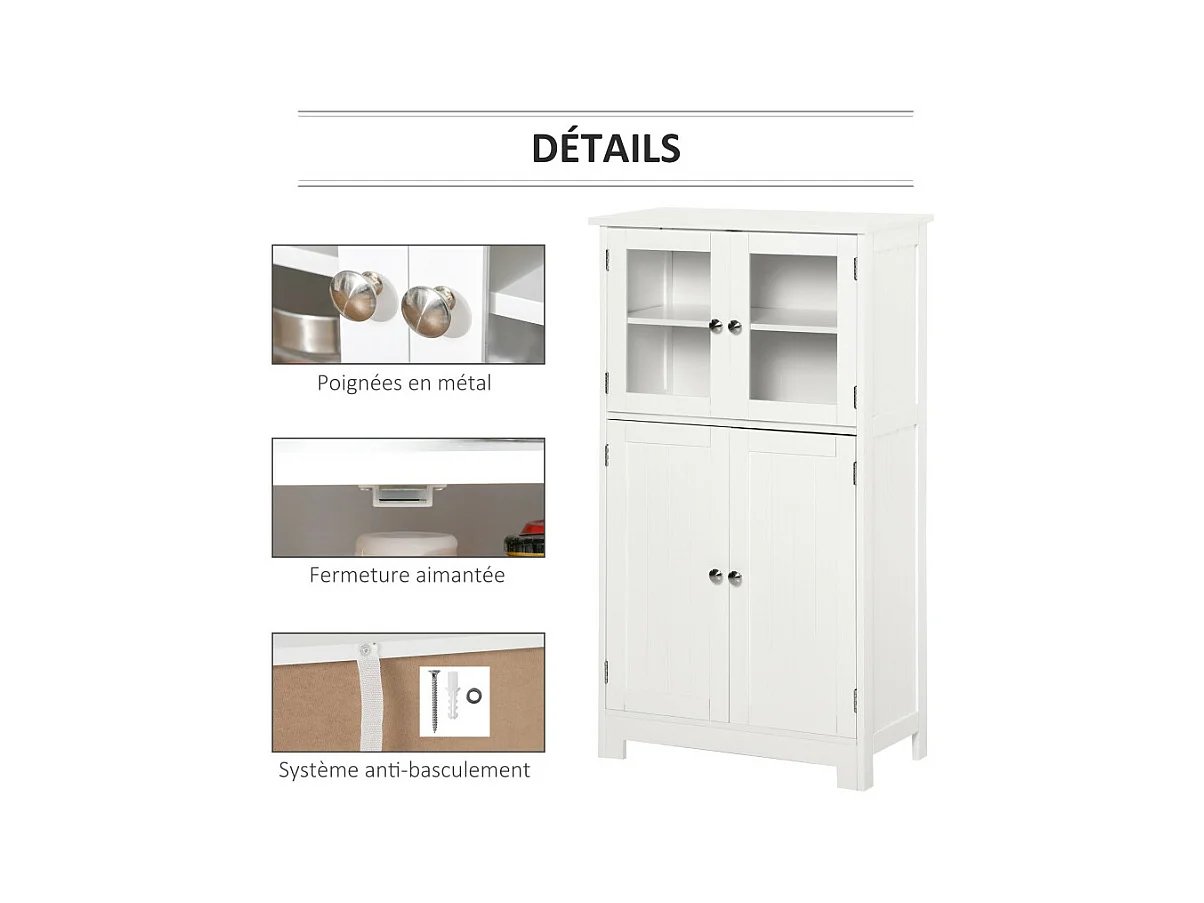 Armoire haute de salle de bains NAMAK blanc