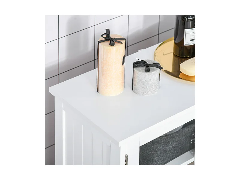 Armoire haute de salle de bains NAMAK blanc