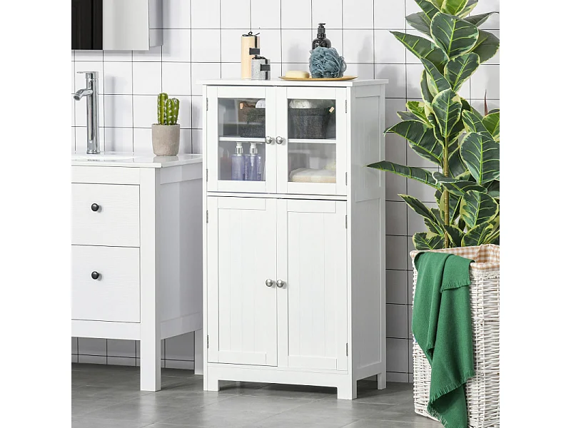 Armoire haute de salle de bains NAMAK blanc