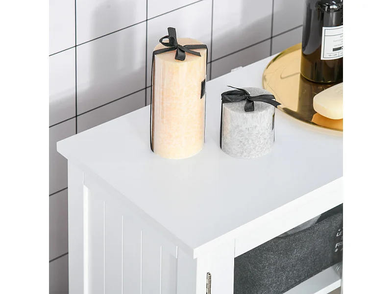 Armoire haute de salle de bains NAMAK blanc