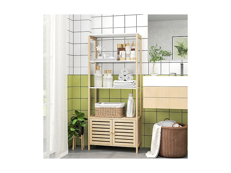 Etagère rangement salle de bain CUBA bambou