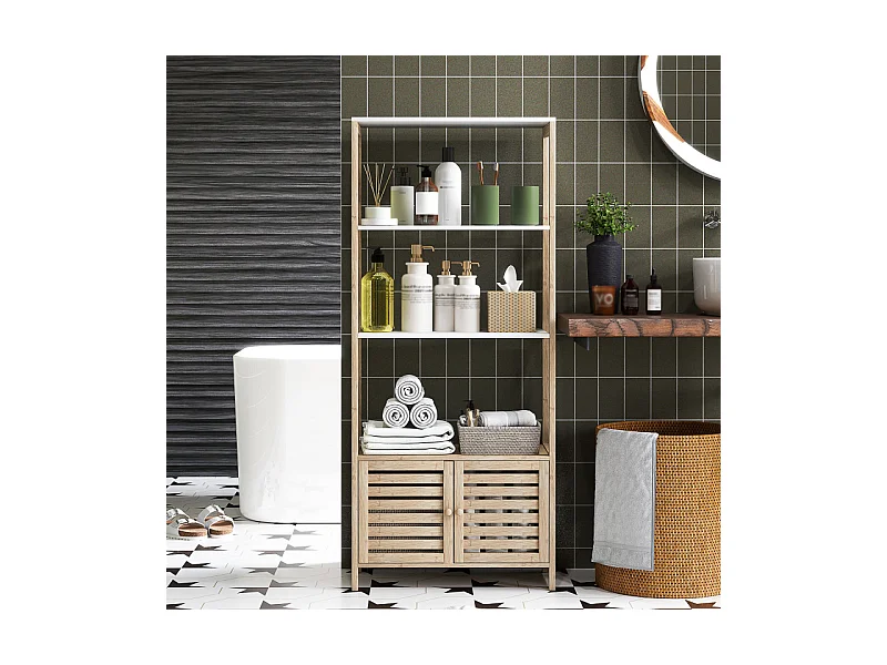 Etagère rangement salle de bain CUBA bambou