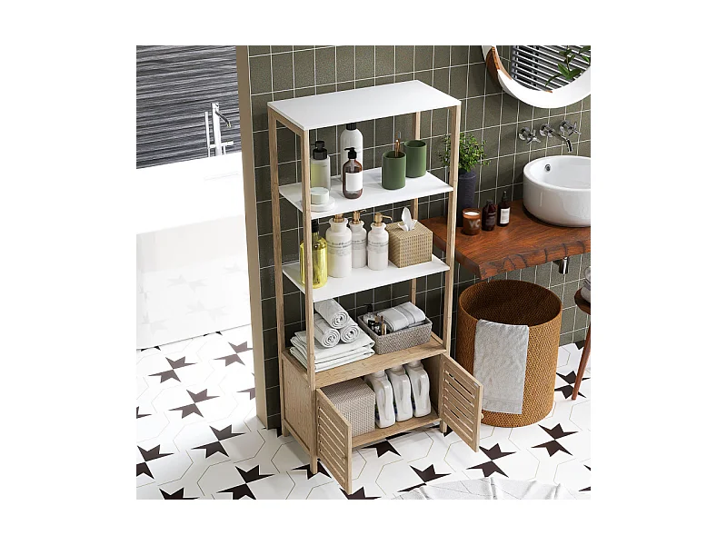 Etagère rangement salle de bain CUBA bambou