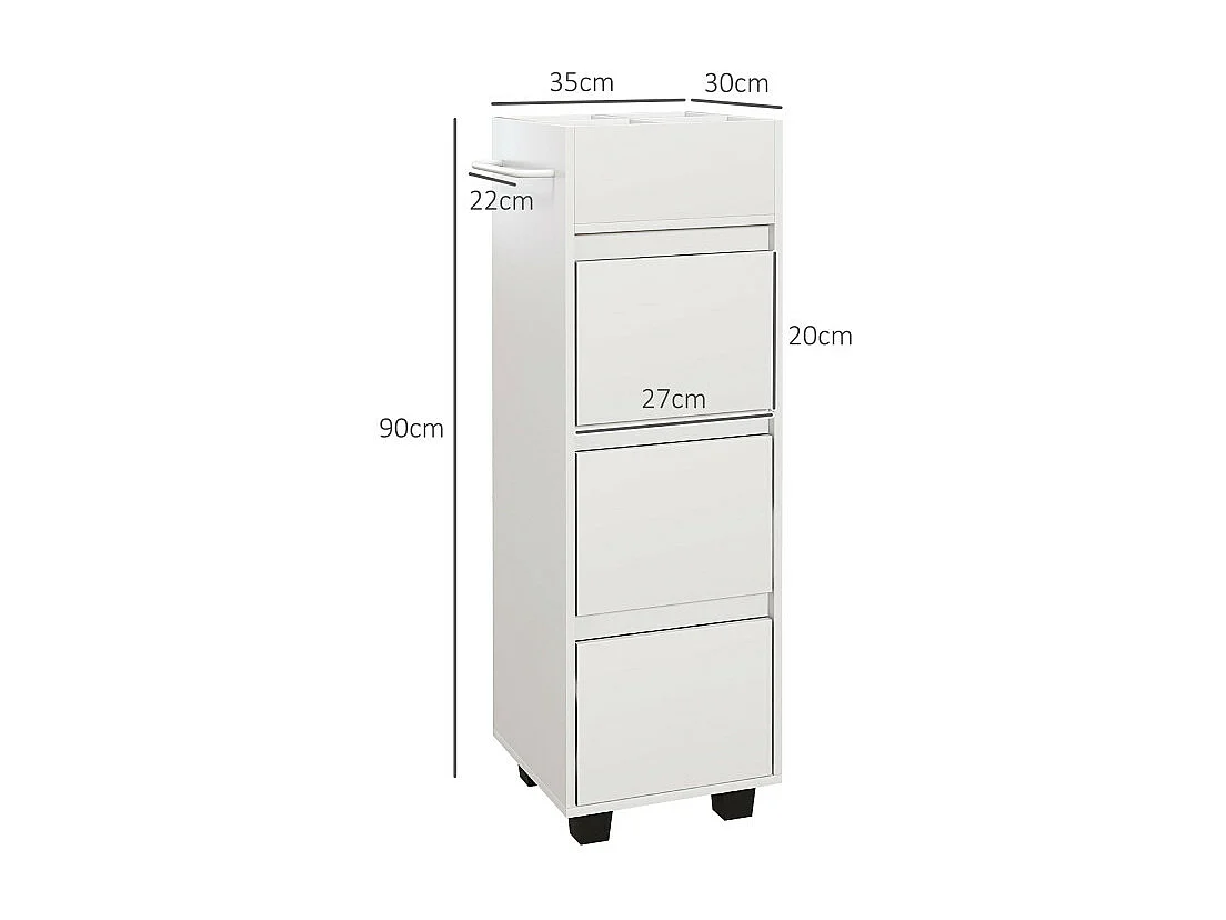 Meuble de salle de bain à roulettes CORINA blanc