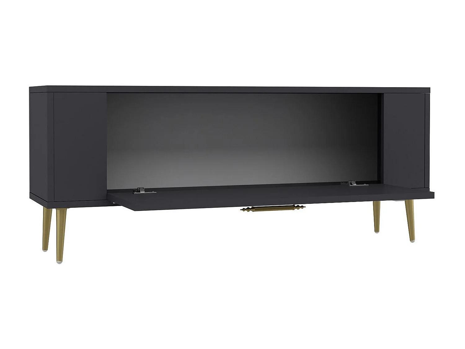 Móvel de TV – 120 cm x 48,2 cm x 26,4 cm – Antracite e Dourado – Melamina