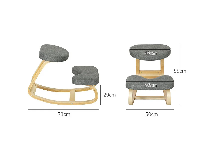 Chaise ergonomique à genoux CABOR grise 