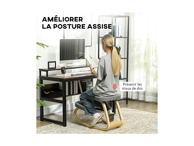 Chaise ergonomique à genoux CABOR grise 