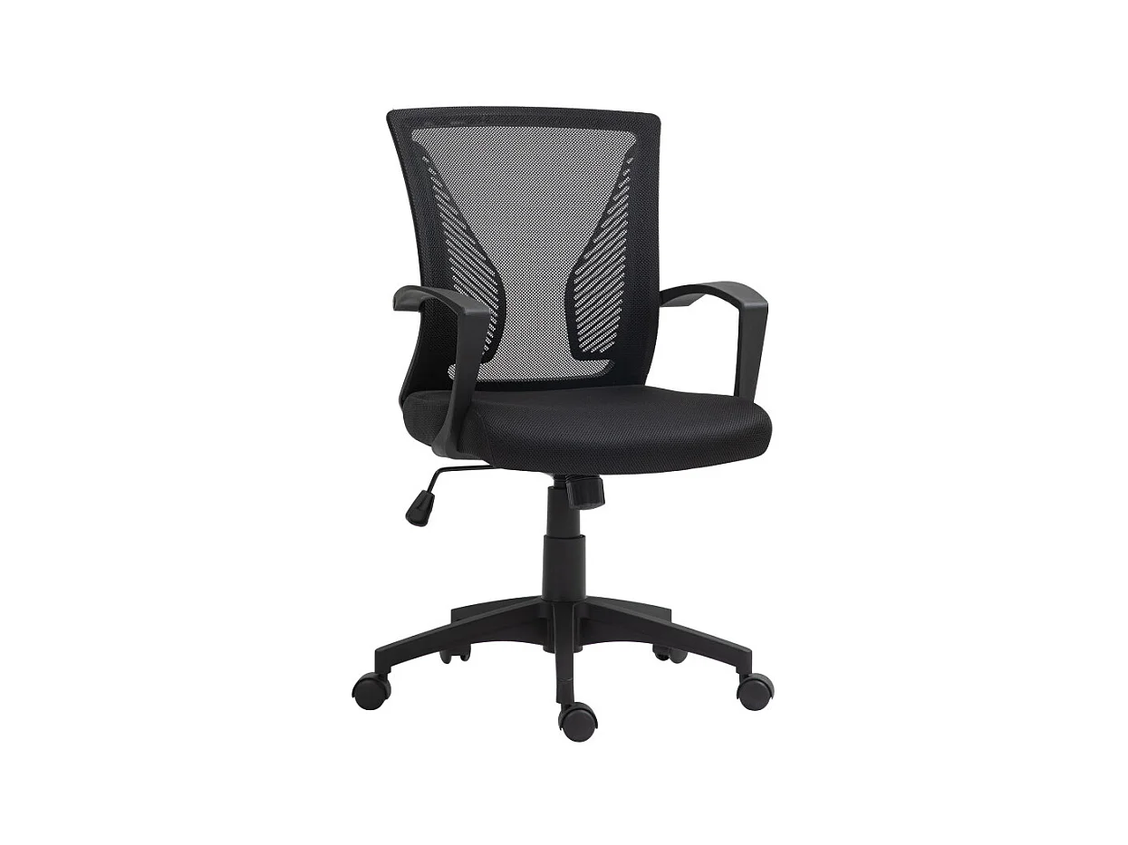 Chaise de bureau ergonomique polyester maille noir