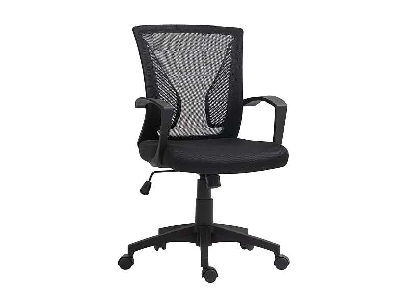 Chaise de bureau ergonomique polyester maille noir