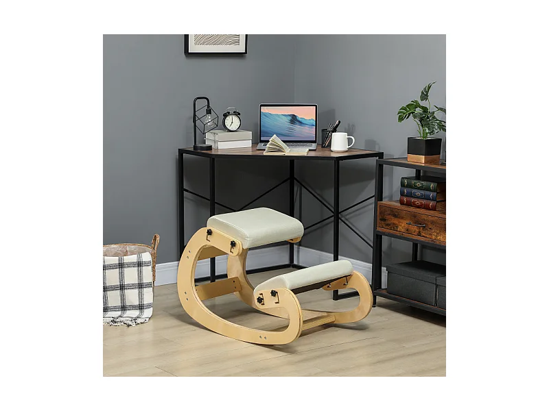 Chaise ergonomique à genoux LAMBERT blanc crème 