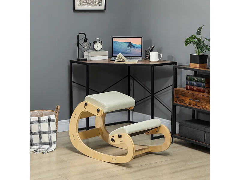 Chaise ergonomique à genoux LAMBERT blanc crème 