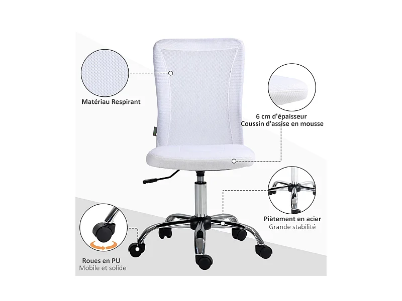 Fauteuil de bureau ergonomique PARTHENOPE blanc