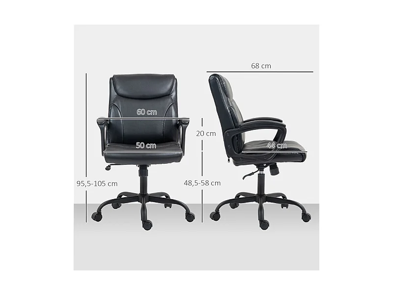 Chaise de bureau manager LORIEL noire