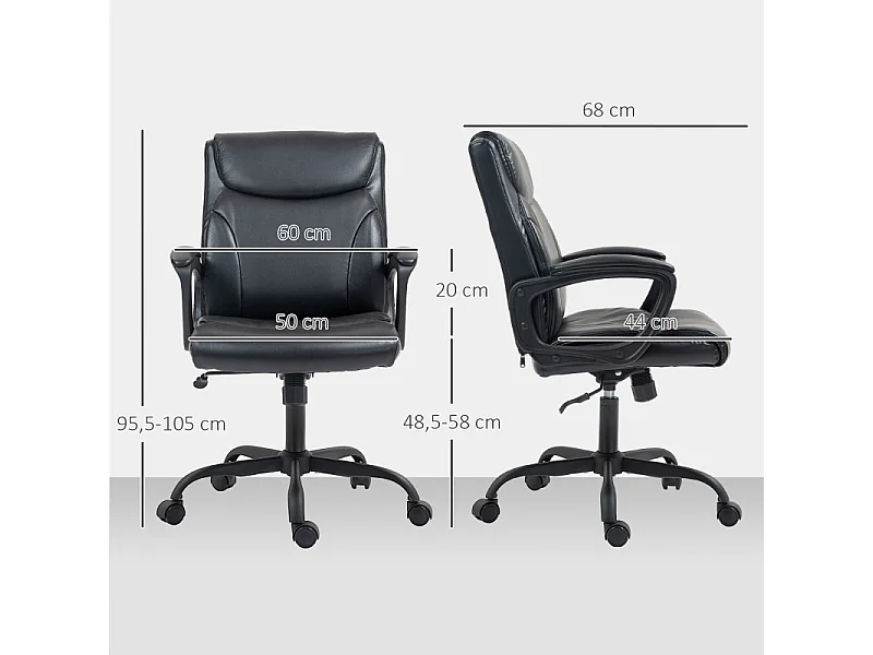 Chaise de bureau manager LORIEL noire