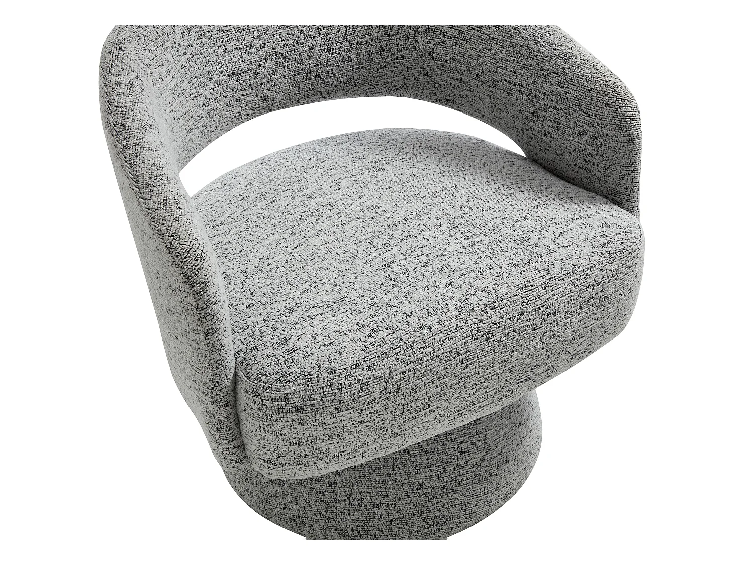 Grå chenille-stoff svingstol FEDOTE