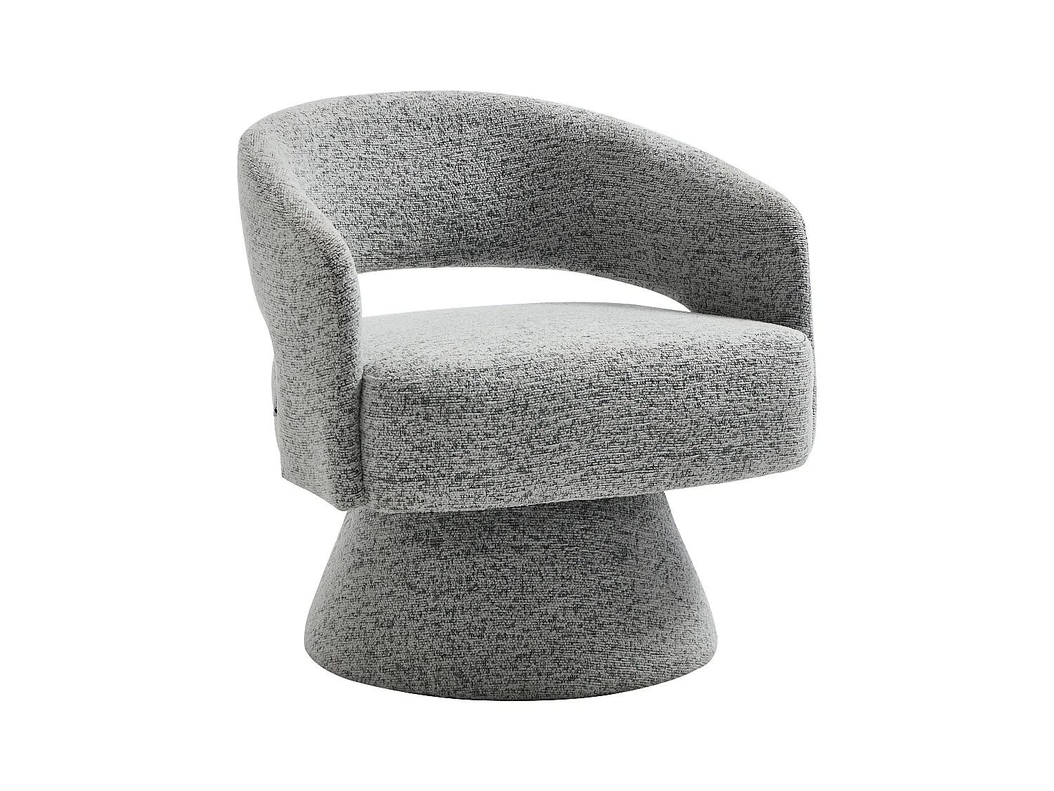 Grå chenille-stoff svingstol FEDOTE