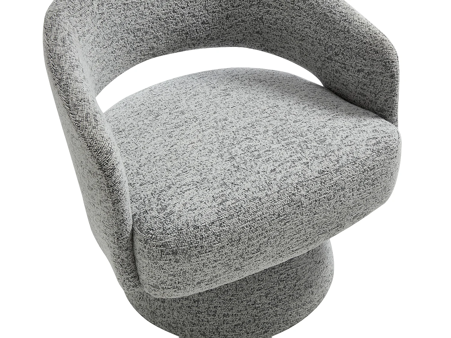 Fauteuil pivotant en tissu chenille gris FEDOTE