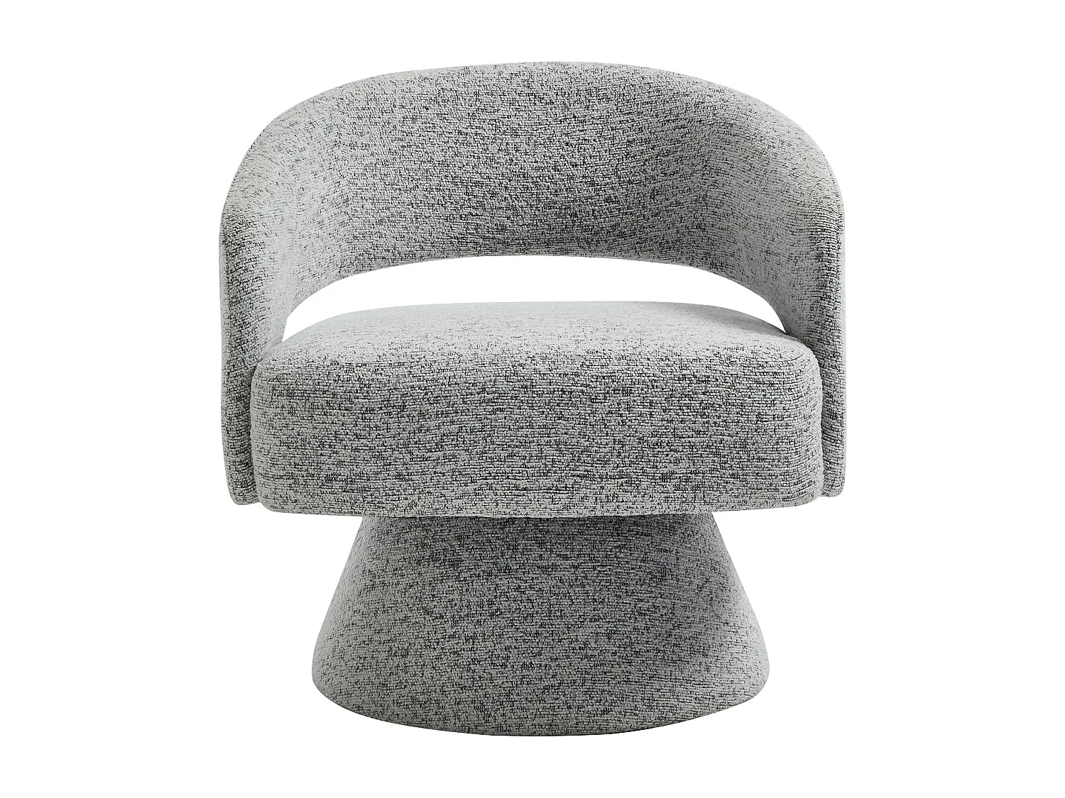 Fauteuil pivotant en tissu chenille gris FEDOTE