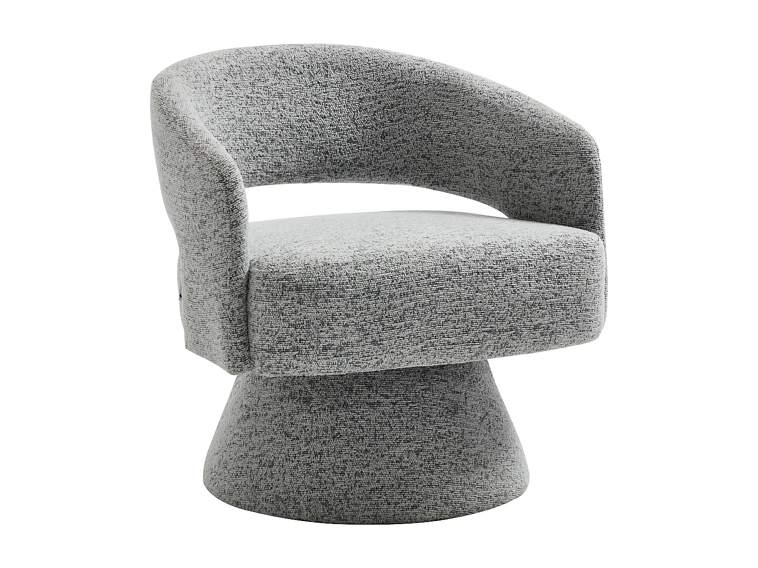 Fauteuil pivotant en tissu chenille gris FEDOTE