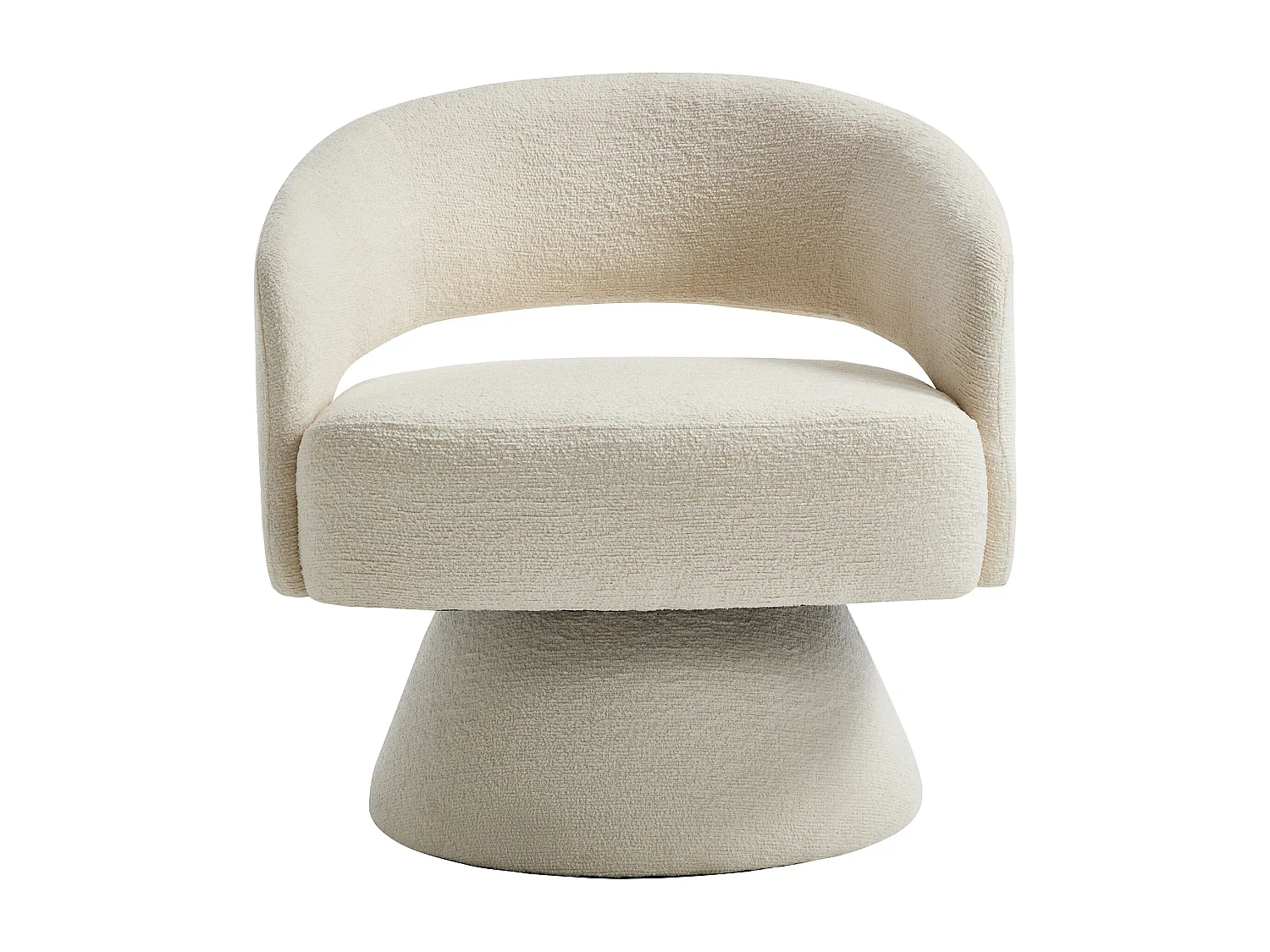 Fotel obrotowy z beżowej aksamitnej tkaniny  FEDOTE