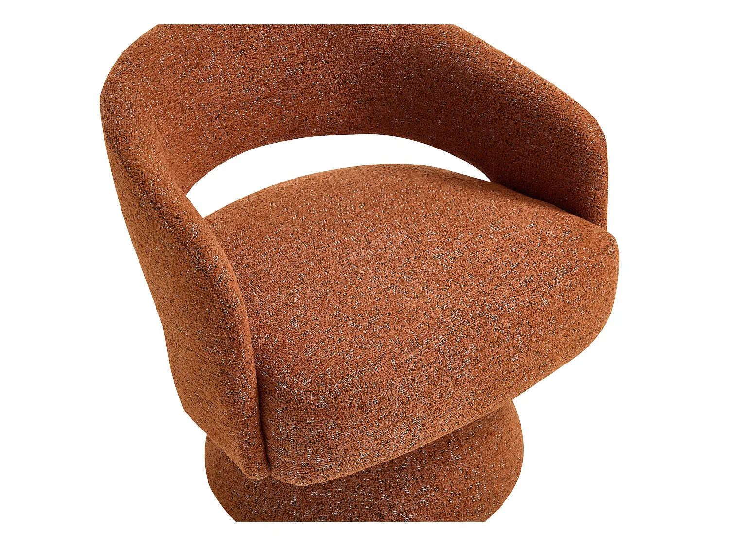 Svingbar lenestol i terrakotta chenille-stoff FEDOTE