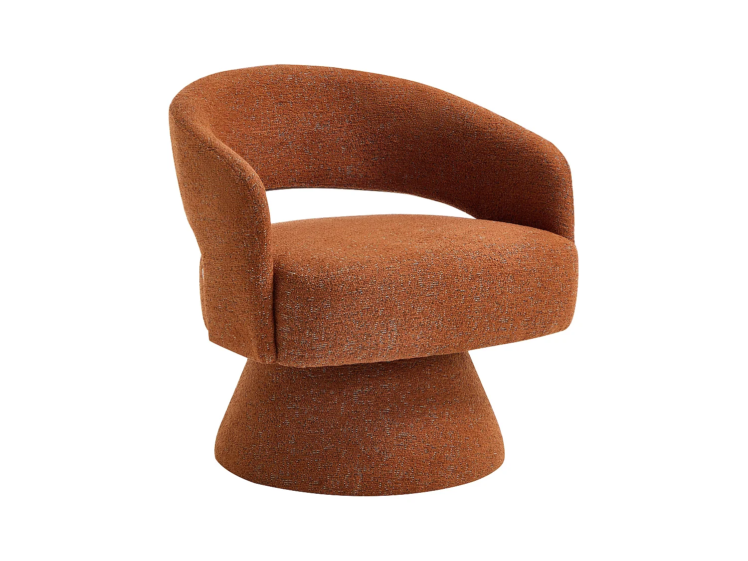 Svingbar lenestol i terrakotta chenille-stoff FEDOTE