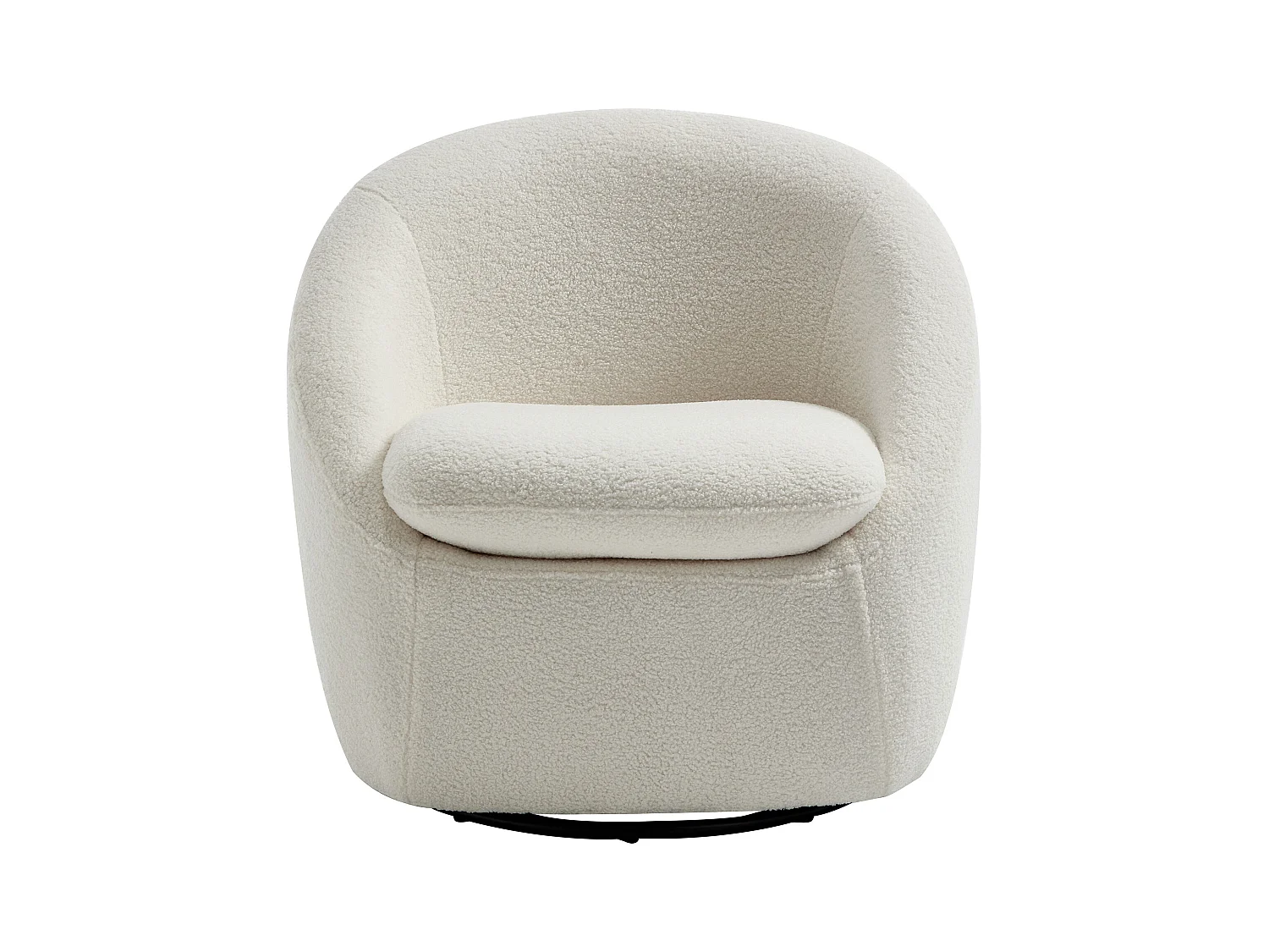 Fauteuil pivotant en tissu bouclette blanc NETALIO