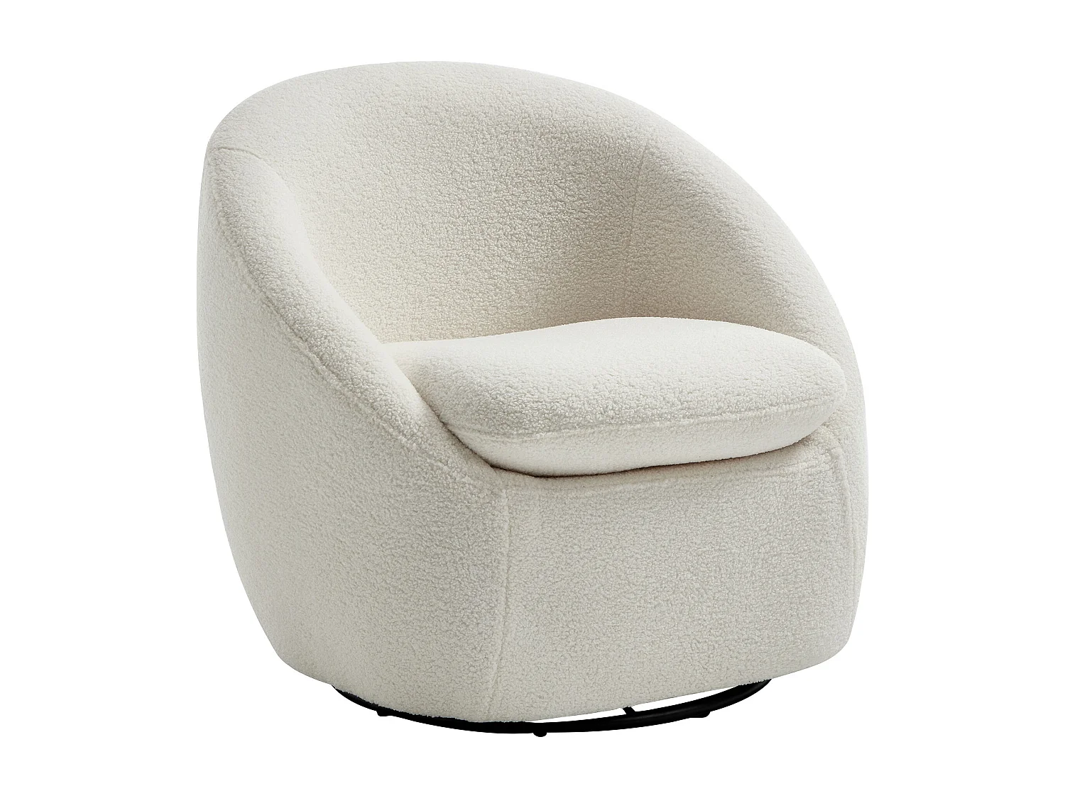 Draaiende fauteuil in bouclé stof - NETALIO