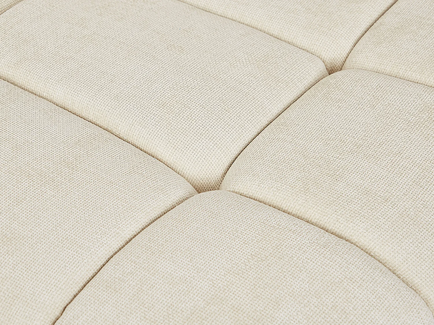 Canapé d'angle droit relax électrique en tissu texturé beige CALDORIA