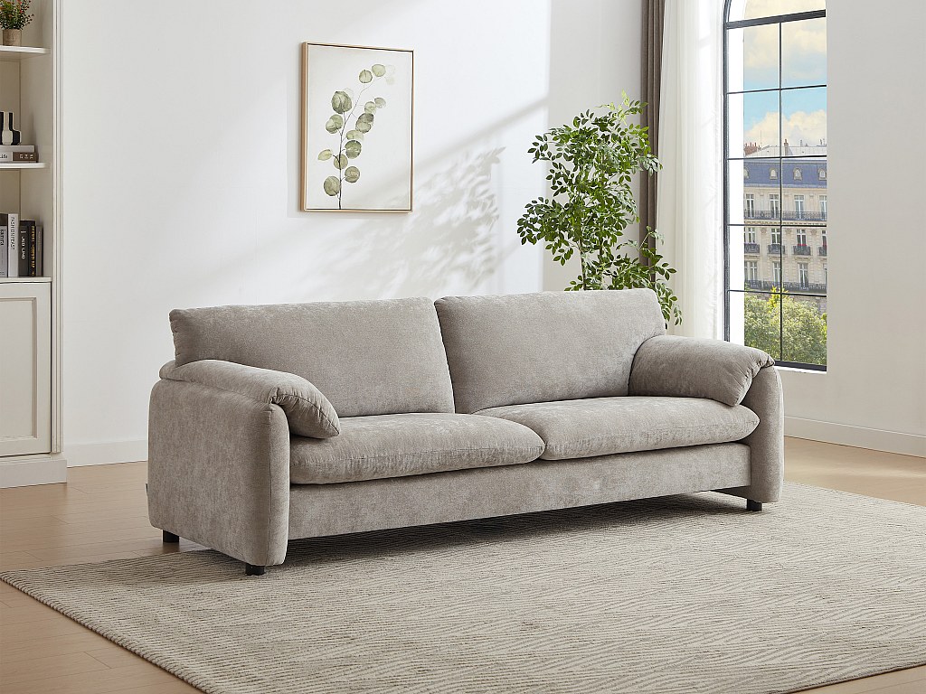 Sofa 3‑Sitzer – Stoff – Grau – OPRALIO günstig online kaufen
