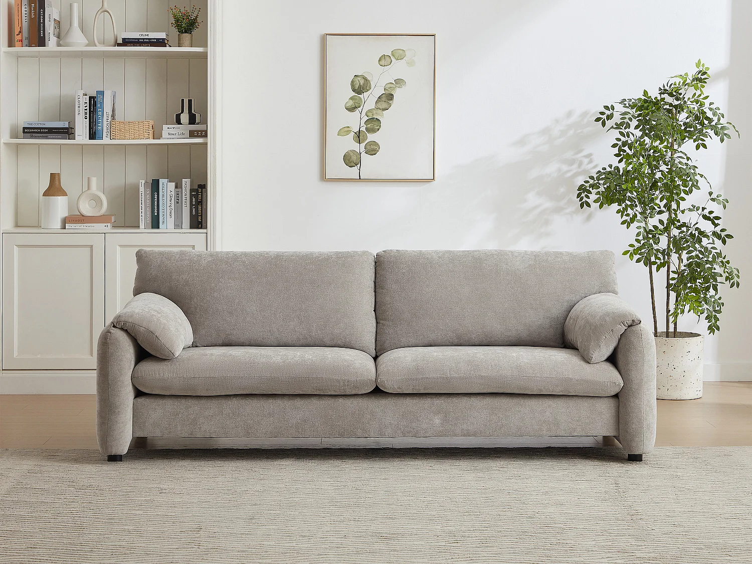 Canapé 3 places en tissu gris OPRALIO