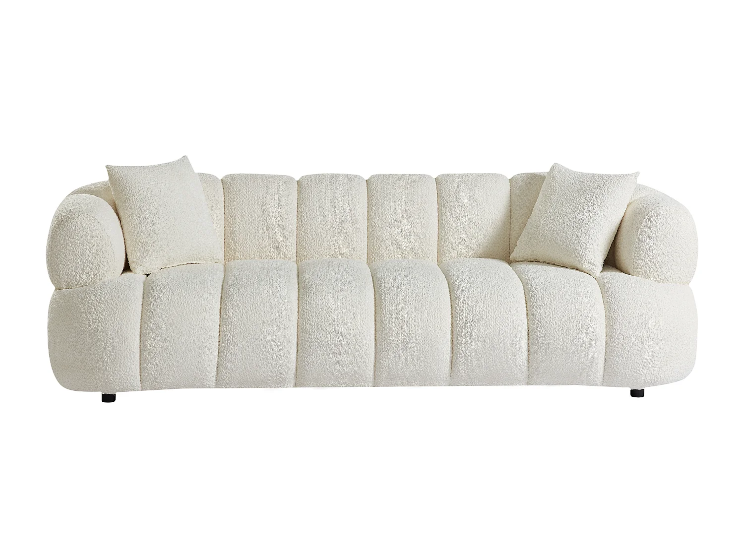 Divano 3 posti in tessuto bouclette bianco sporco COLIANI