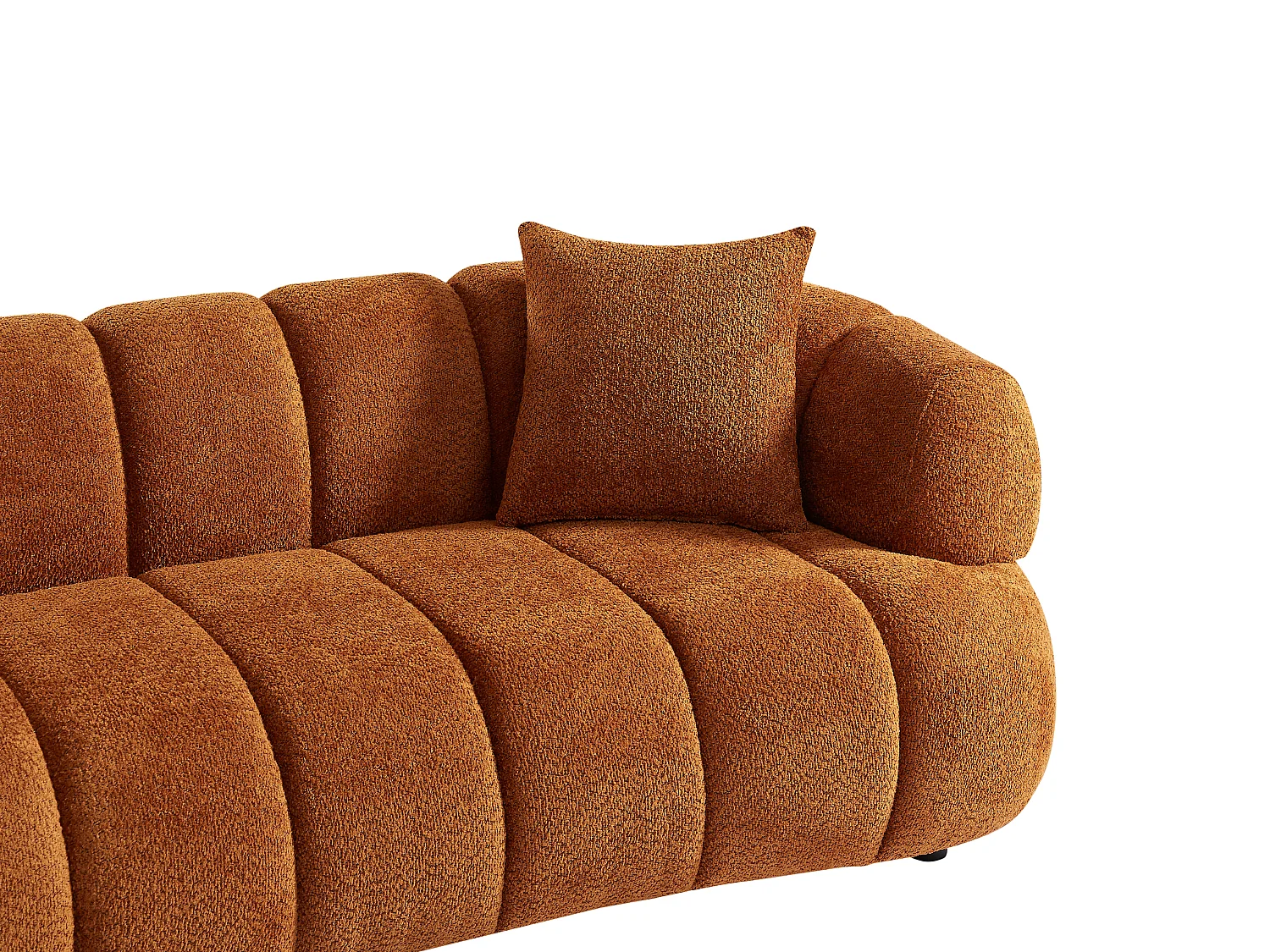 Canapé 3 places en tissu bouclette terracotta COLIANI