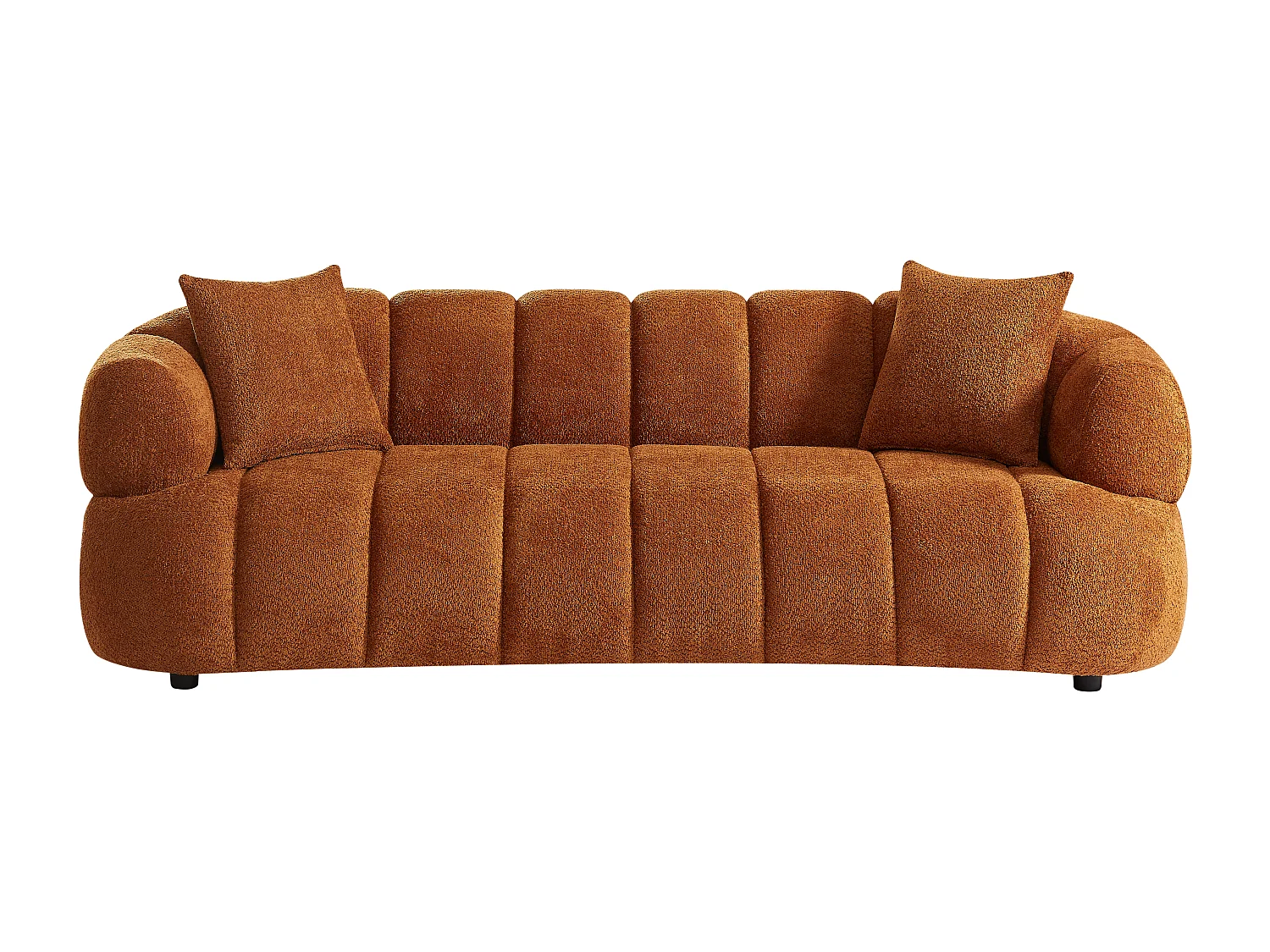 Canapé 3 places en tissu bouclette terracotta COLIANI