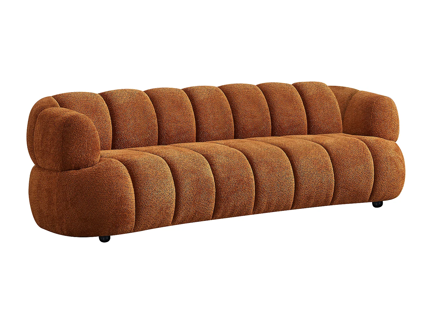 3-seters sofa i terrakotta bouclé-stoff COLIANI