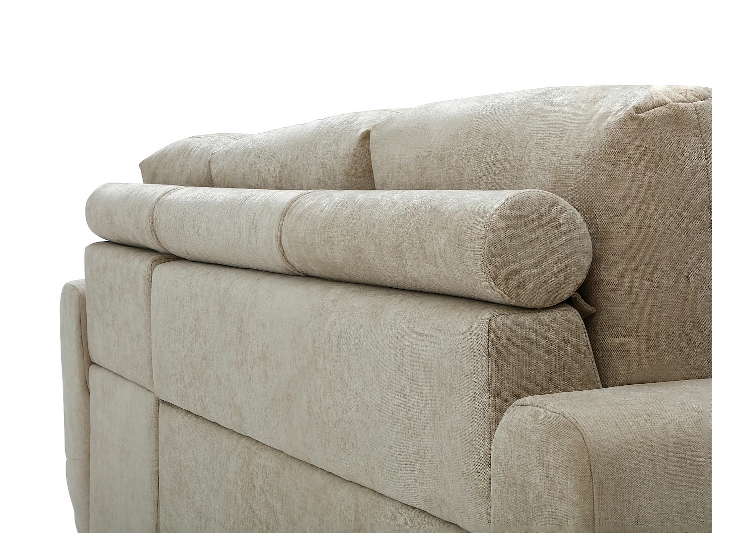 Divano angolare destro in tessuto beige - MICHELIA