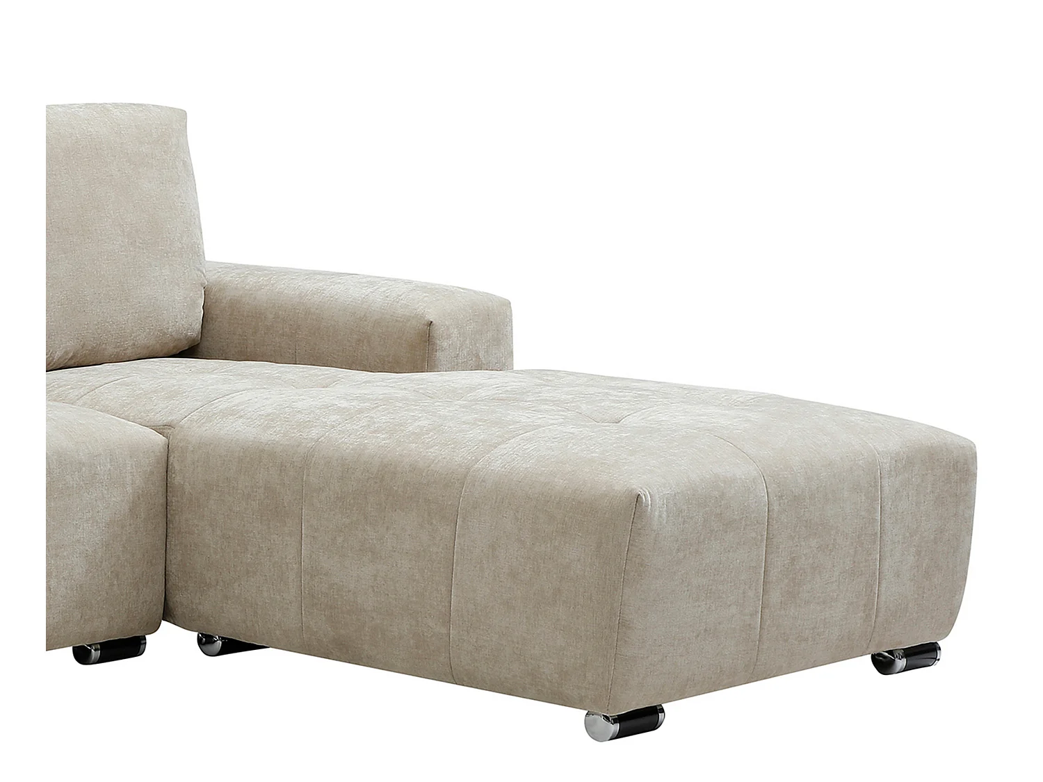 Divano angolare destro in tessuto beige - MICHELIA