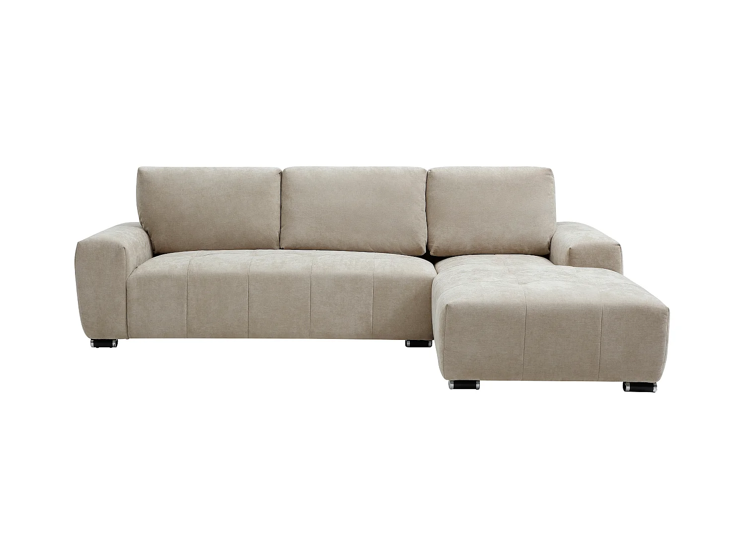 Divano angolare destro in tessuto beige - MICHELIA