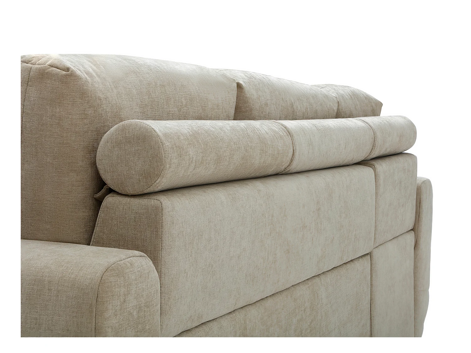 Canapé d'angle gauche en tissu beige MICHELIA