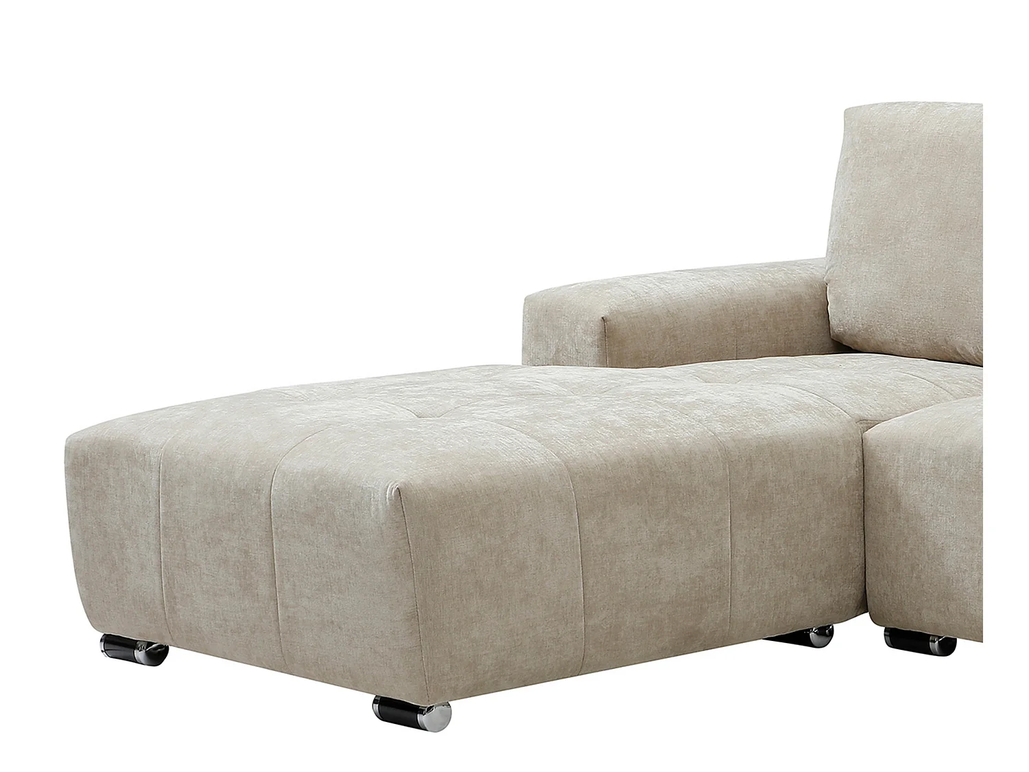 Canapé d'angle gauche en tissu beige MICHELIA