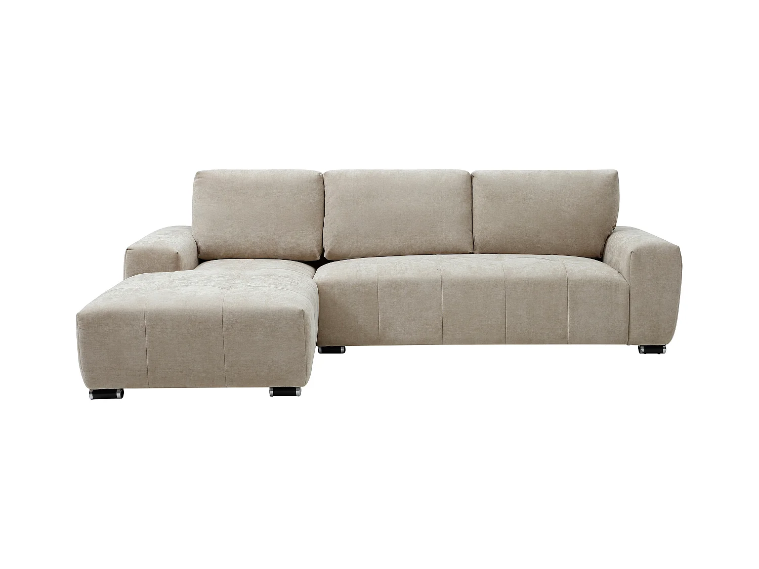 Canapé d'angle gauche en tissu beige MICHELIA