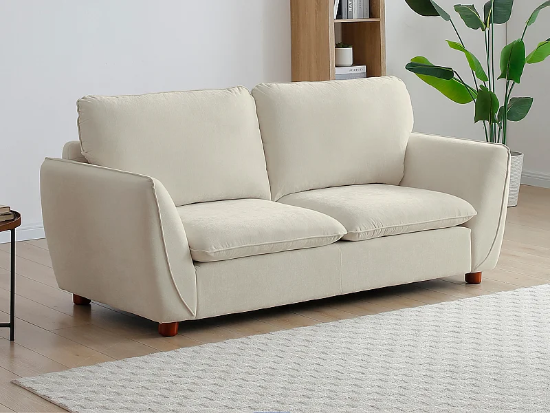 Canapé 3 places en tissu blanc cassé MENARDIA