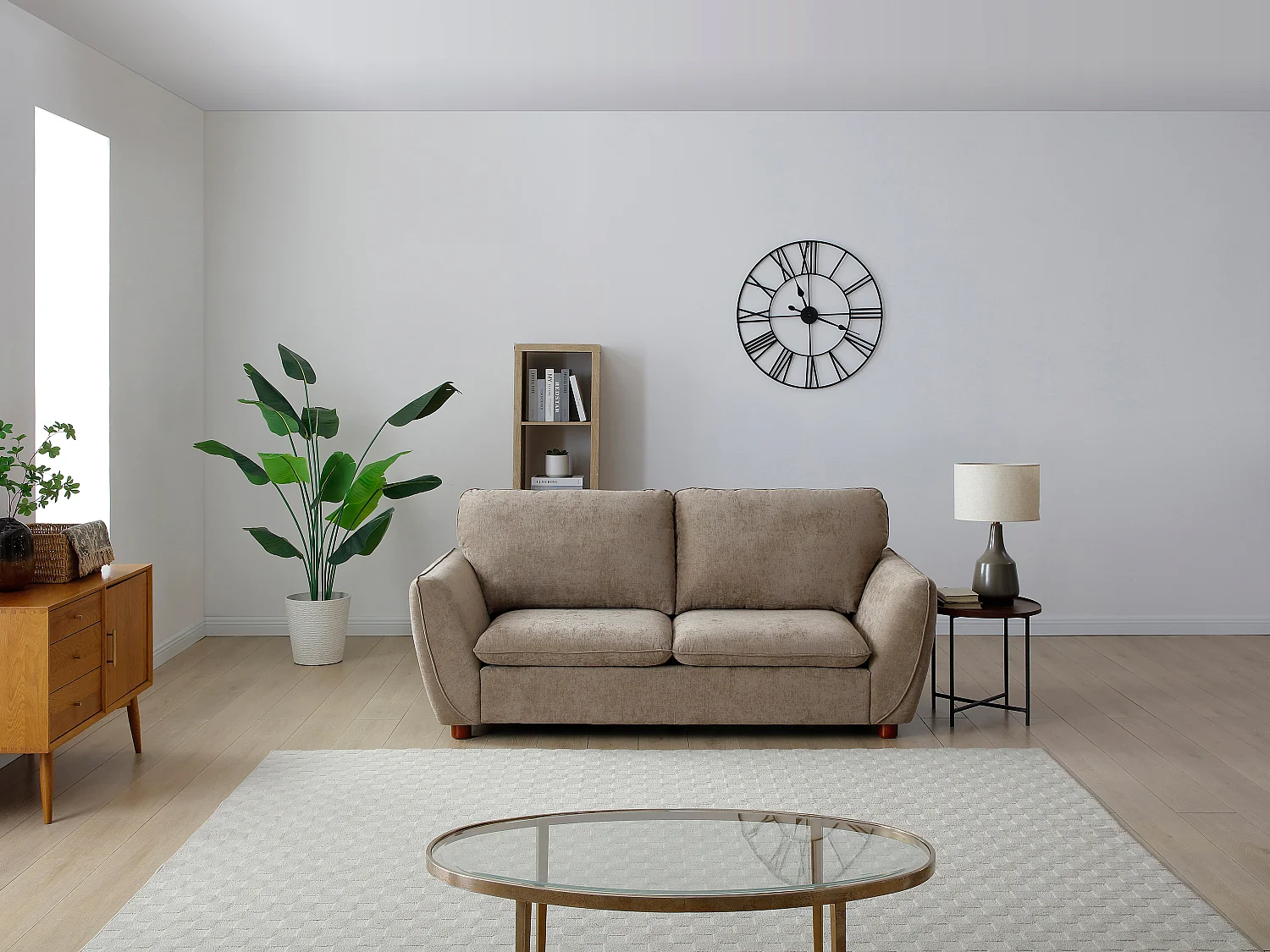 Canapé 3 places en tissu taupe MENARDIA