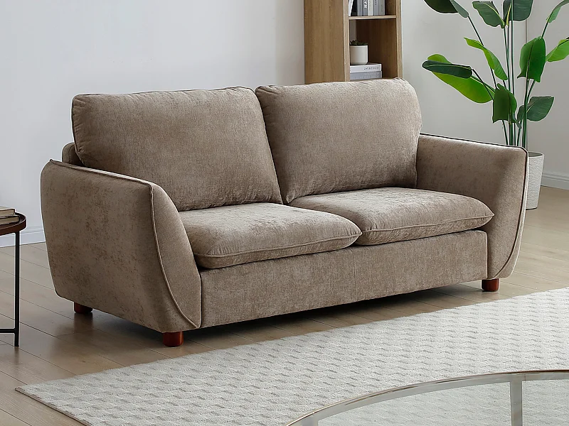 Canapé 3 places en tissu taupe MENARDIA