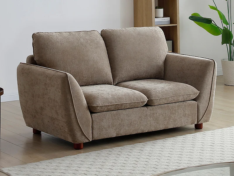 Canapé 2 places en tissu taupe MENARDIA