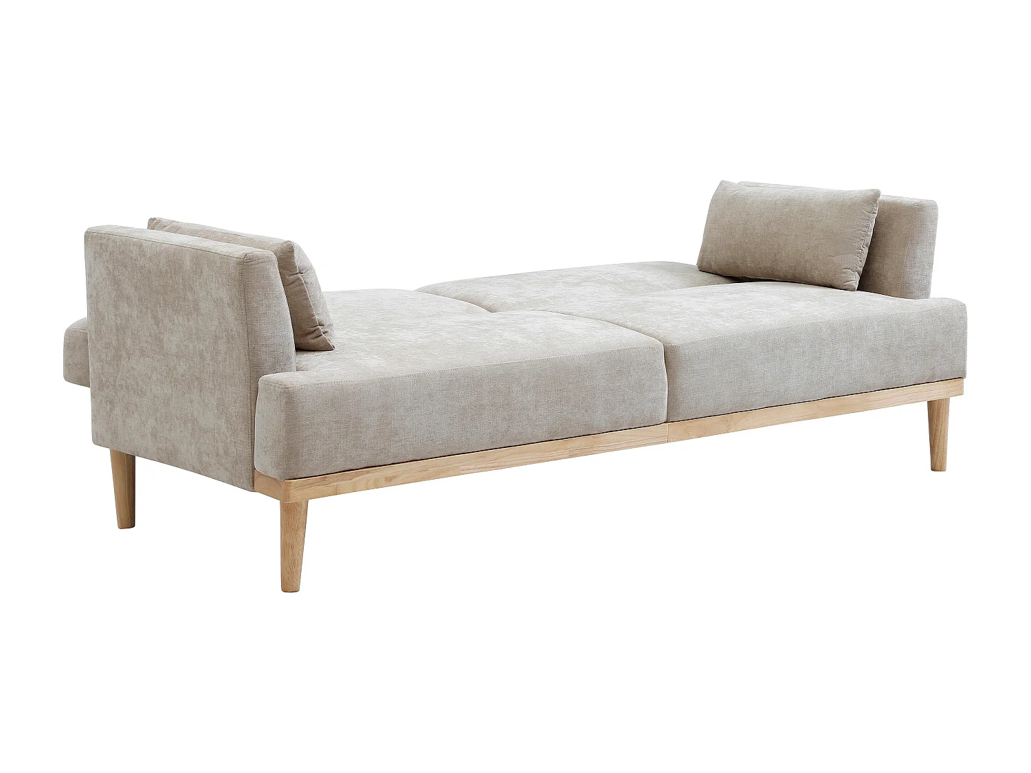 Canapé 3 places convertible clic-clac en tissu beige AMBRILO