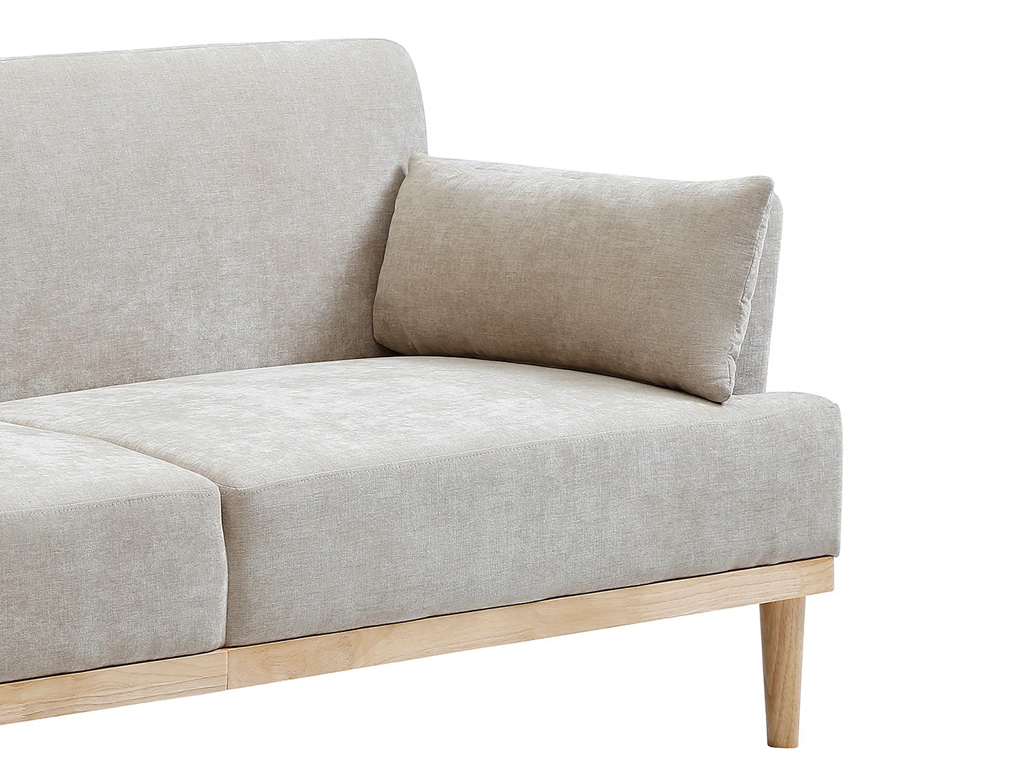 Canapé 3 places convertible clic-clac en tissu beige AMBRILO