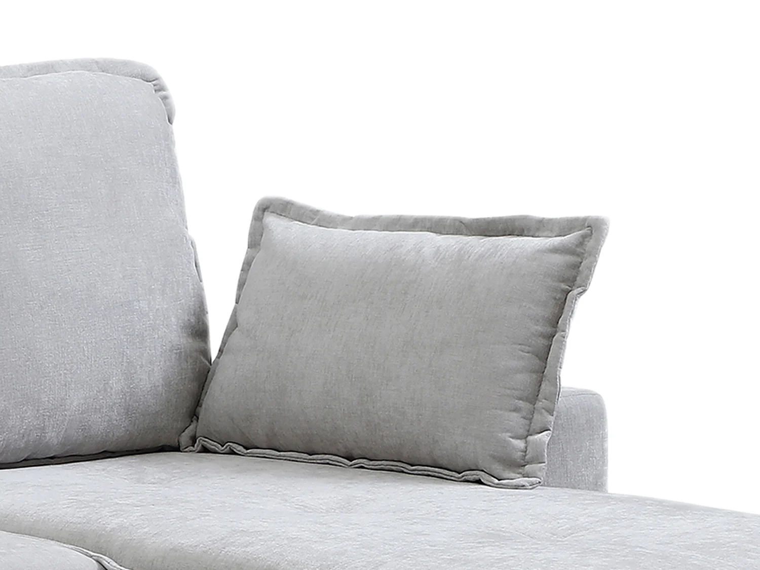 Canapé d'angle convertible et réversible en tissu gris clair ZAKILA