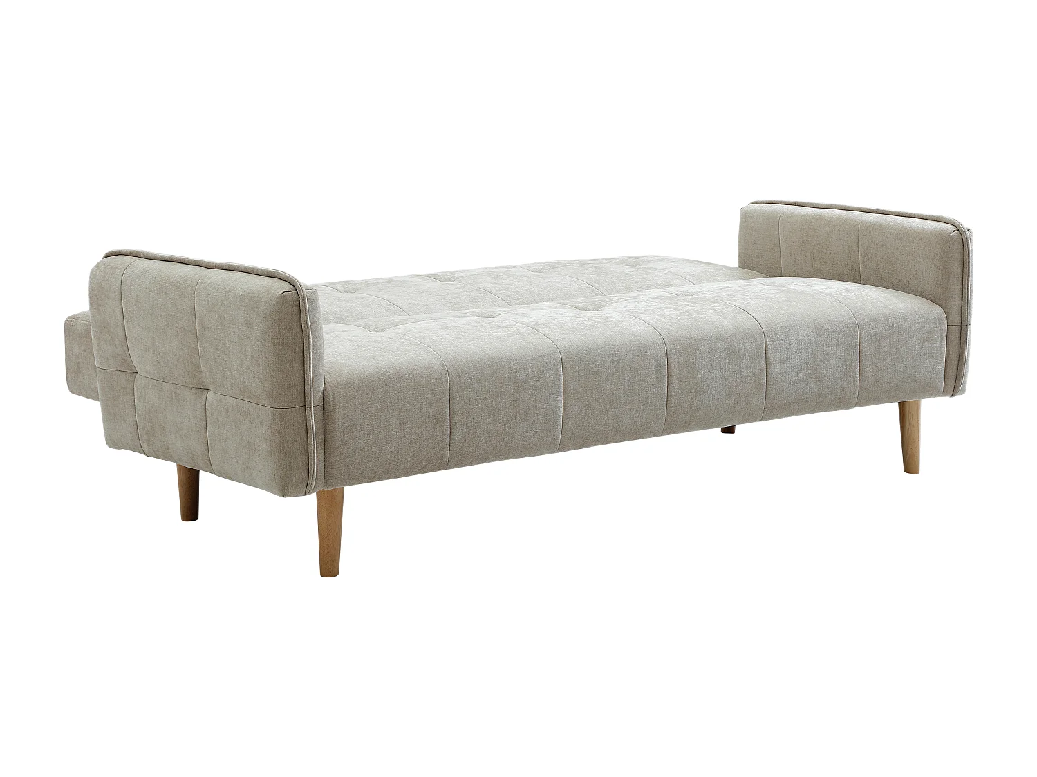 Canapé 3 places convertible clic-clac en tissu beige SONIATA