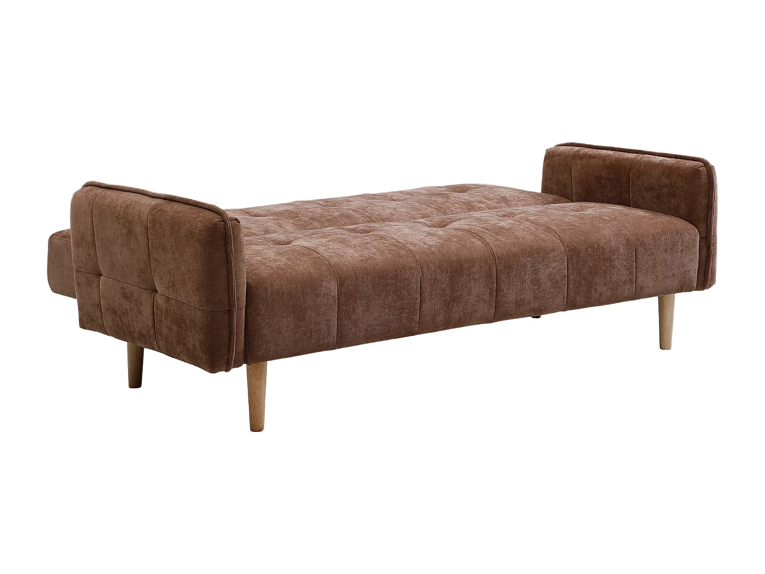 Canapé 3 places convertible clic-clac en tissu marron SONIATA